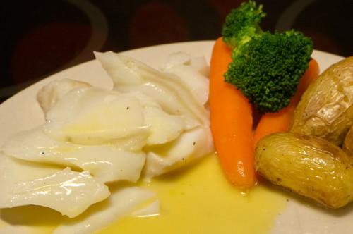 Steinbitt sous vide med hvitvinssmør