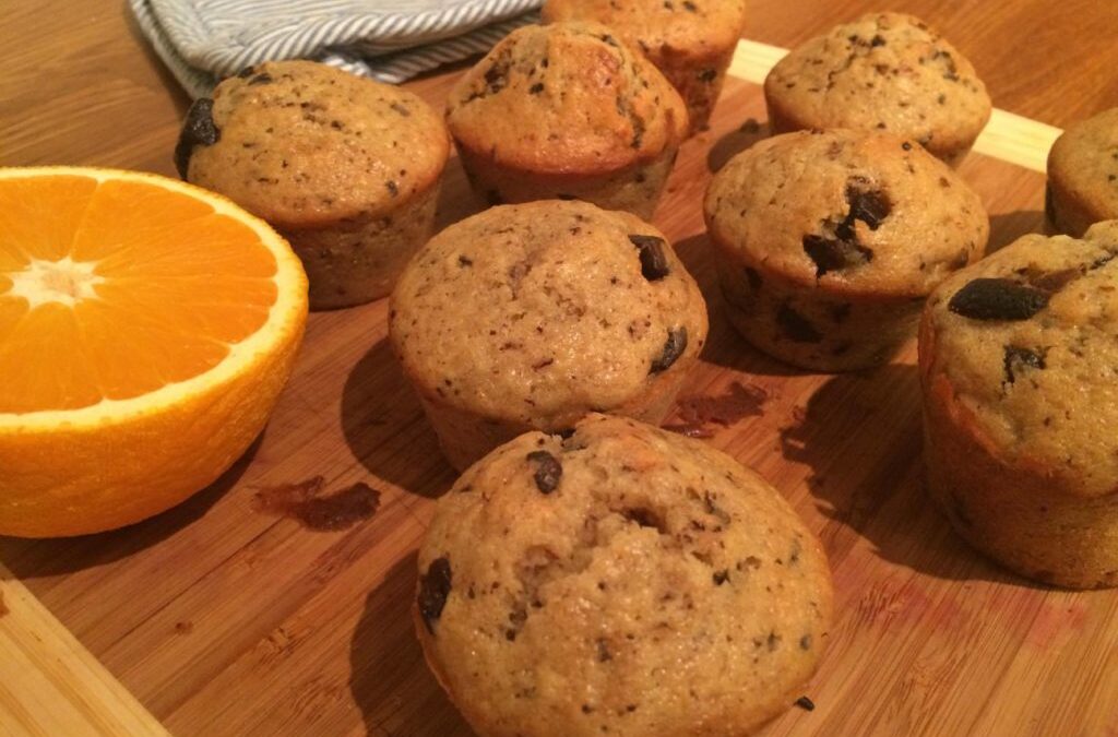 Bananbrød  med sjokoladebiter – muffins.